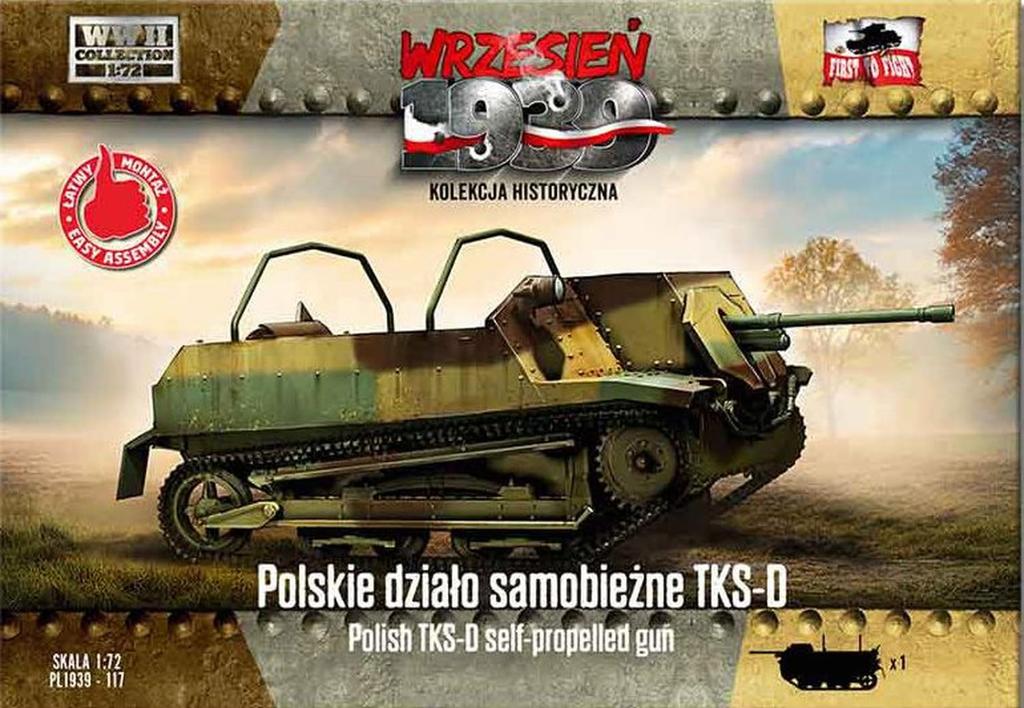 FTF 1/72 Polish TKS-D Self-Propelled Gun with 47mm Gun, Plastic Model Kit PF72117 (Tank)