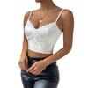 Regata de renda sólida halter colheita topos feminino verão alça de ombro ajustável camis sem costas camisola casual tubo feminino sem mangas colete cortado
