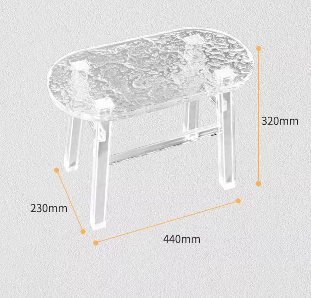 Nordic Furniture,Stone Patterned Acrylic Stool,Transparent Shoe Changing Stool,Creative Footstool,Leisure Seat Chair,Customized