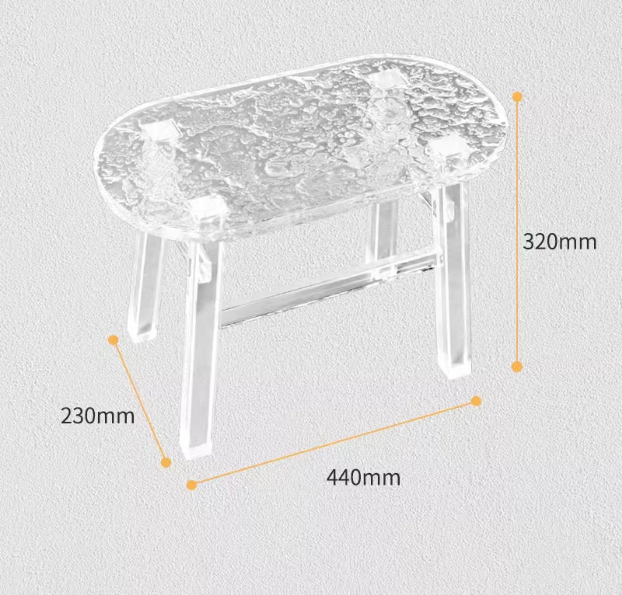 Nordic Furniture,Stone Patterned Acrylic Stool,Transparent Shoe Changing Stool,Creative Footstool,Leisure Seat Chair,Customized