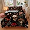 Mystical Skull Flowers Print 3Pcs Bedding Setduvet Cover With 2 Bedropillowcase Home Birthday Gift