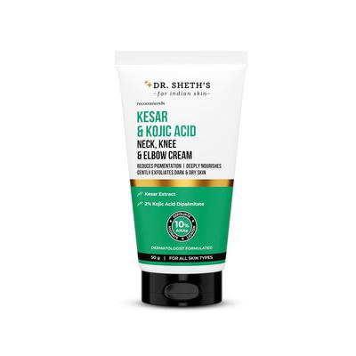 DR. Sheth's Kesar & Kojic Acid Creme Für Hals, Knie, Ellbogen & Dunkle Hautpartien 50g