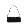 Coach Nolita 20 Mode Vintage Monogramm Print Signatur Denim Und Glattes Leder Schultertasche Klein Damenhandtaschen Schwarz CP258-SVBK