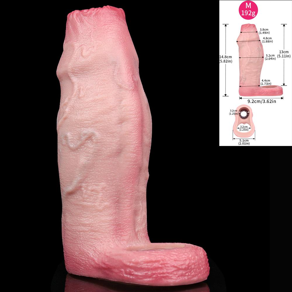 SXXY Realistischer Hohl-Dildo Mit Anti-Drop-Cockring Männlicher Penis-Verlängerungshülse Für Männer Verzögerte Ejakulation Paare Sex-Werkzeuge