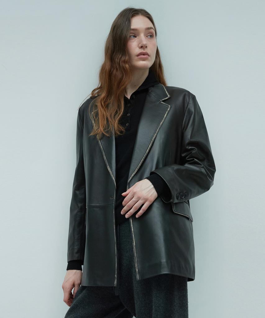 Verdemar European Lambskin Blazer_Black