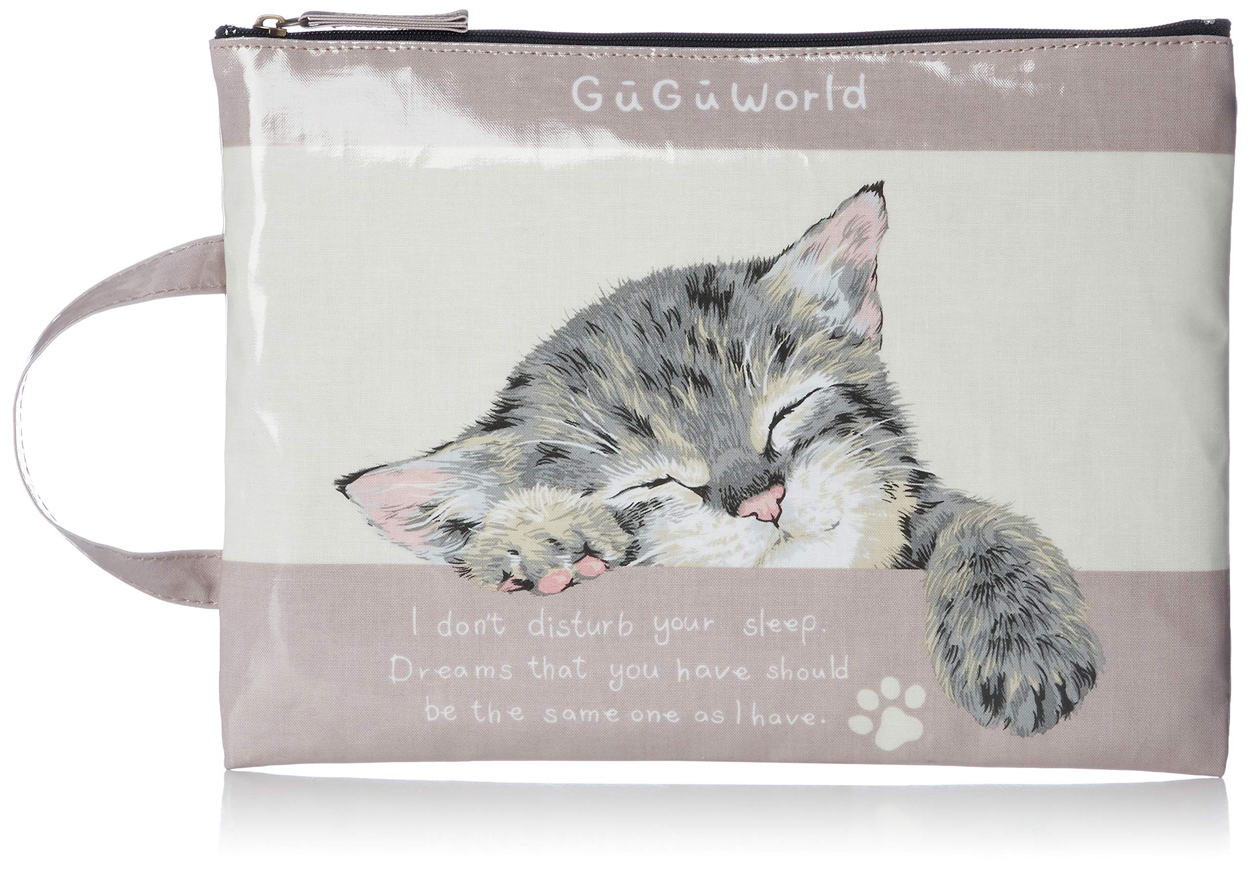 

Goo Goo World Eco Bag for Women, Cat Print, Cosmetics, Phone, Flat Pouch, 36501804, Ivory, W20cm x H28cm (Handles not included)