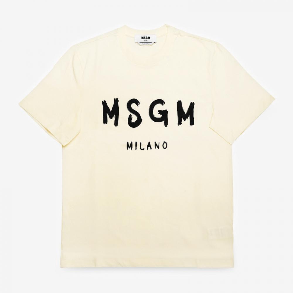 MSgm BruShed Logo Men S Short Sleeve Tee 2000mm510 200002 02