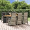 Vidaxl 7-Cz. Gartenmöbel-Set mit Kissen, Grau, PE-Rattan