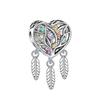 Authentic Original Copper Metal Lucky Tree of Life Charm Bead Components Heart Bead Components Secure Safety Chain Pendant Bead Components Compatible
