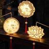 Handgefertigtes Papierlaternen-Bastel-DIY-Kit im chinesischen antiken Stil, handgehalten beleuchtbar mit LED-Lichterkette & traditionellem Quasten-Dekor, Hase Schmetterling Lotus