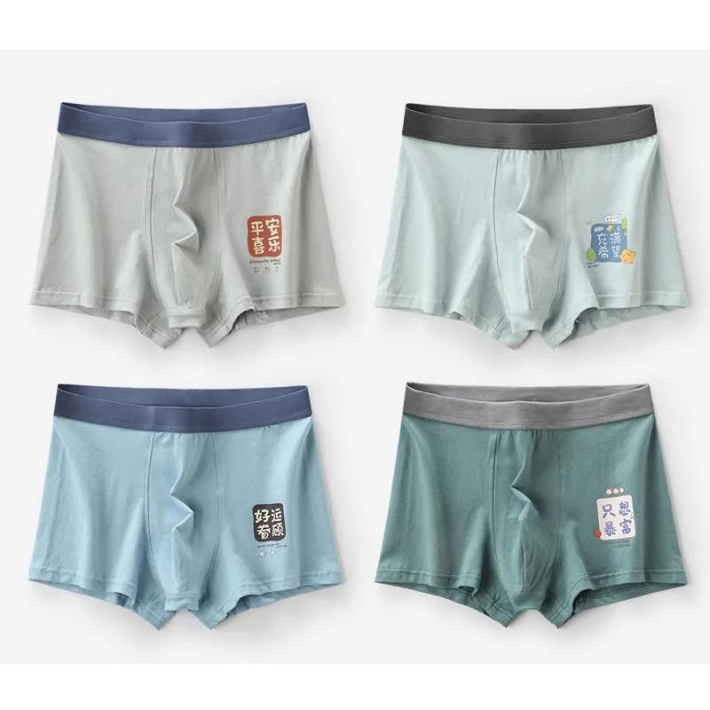 Teenage Underwear Male Development Period Students Cotton Junior High School Students 13-16 Years Old Big Boy Boxer Pants