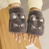 Cat gloves ladies plush cute bare finger half finger warm student girl plush flip