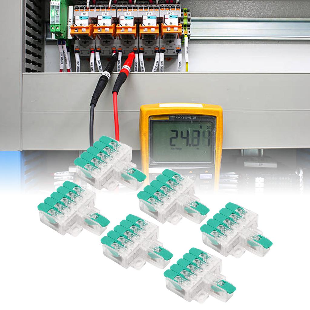 10Pcs 1 In 5 Out Electrical Splicing Wire Connector Quick Wiring Splice Cable Connector 41A 450V