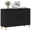 Sideboard with Drawers Black 102 x 35 x 60 cm Engineered Wood