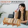 Desk Shelf Wooden Tilting Small Bookshelf Space-Saving Multifunctional Bookcase for Reading Nook Workingspace Organization