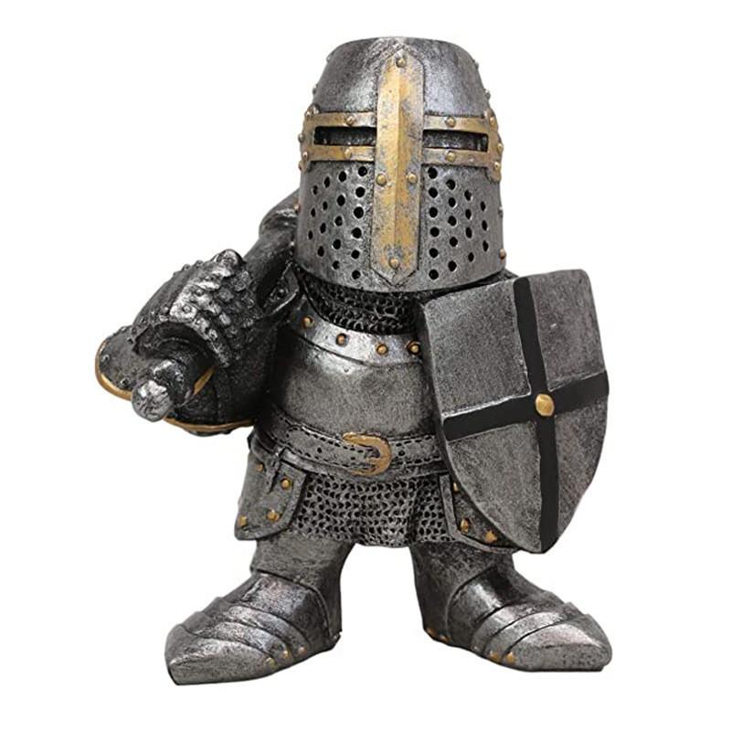 Medieval War Resin Crafts Miniature Gnome Knight Sculpture Decorative Figurine For Home And Garden Display