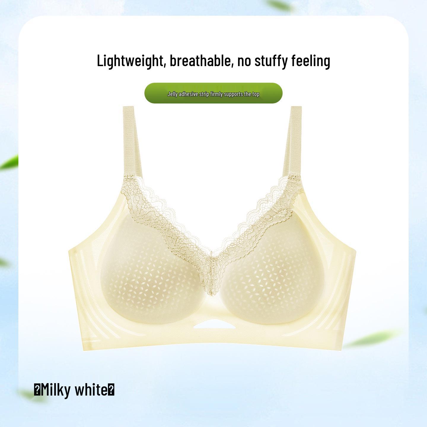 Premium Seamless Satin Wireless Lift & Shape Side Support Bra 4XL (100BCD) кремовый/белый