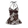 Women's Retro Floral Spaghetti Strap Slim Tank Top - Sleeveless Sweet Style