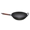 San Jiaolong 36cm Wok z Twardo Anodowanego Aluminium z Pokrywką