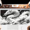 Black And White DragonPatterned AnimeStyle Design Teclado MecNico Alfombrillas Gaming Alfombrilla RatN Mouse Pad Grande