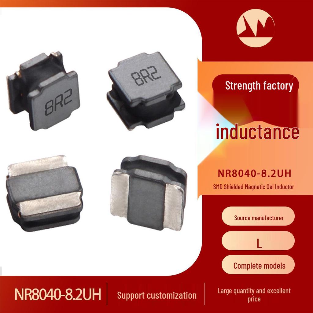 Shielded SMD Power Inductor NR8040 8.2µH, 8R2 Screen Print, 8x8x4mm, Magnetic Glue