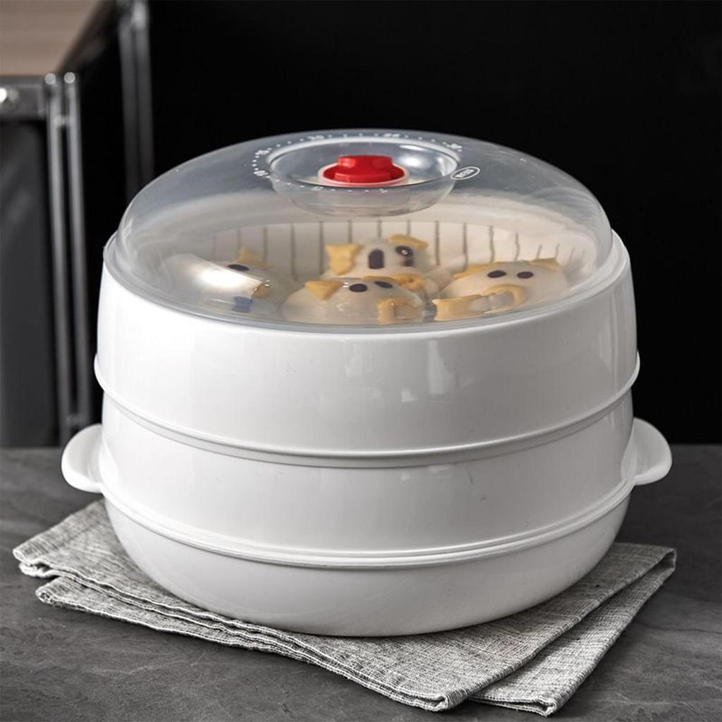 Microwave Steamer Basket Microwave Steamer Basket with Lid and Tray Multifunctional Microwave Heating Insulated Steamer Utensil