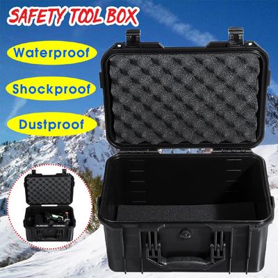 Wasserdichter Sicherheitswerkzeugkoffer Versiegelte Box Ausrüstung Stoßfest Werkzeugkoffer Koffer Werkzeugbehälter Schwarz 325x215x172mm