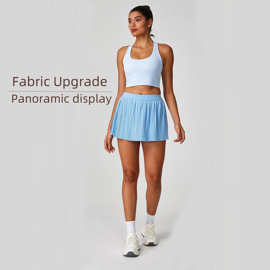 Style Women's Tennis Skirt High Waist Speed Fake Two-piece Hip Cover Sports Casual Skirt Tennis Clothing