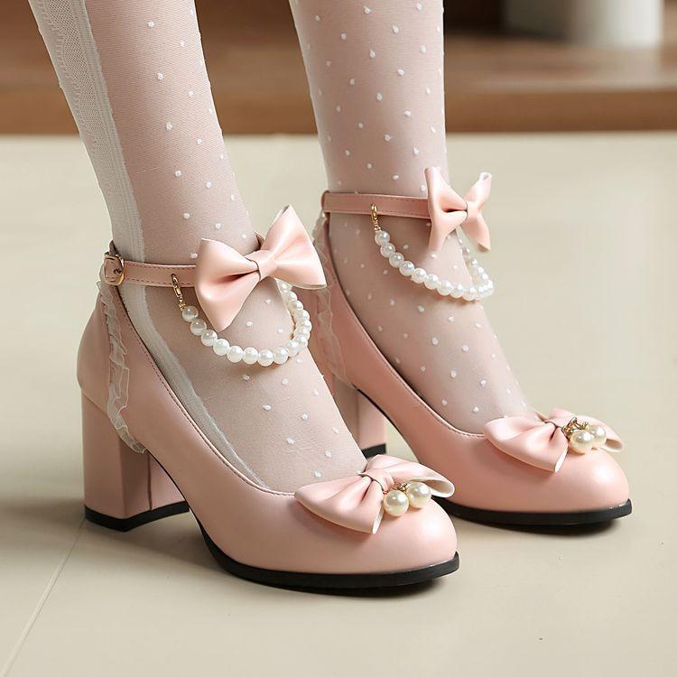 Fashion Women's Patent Leather High Heel Lolita Shoes, Cute Mary Jane Shoes, Wedding Role Play Shoes, Size 31-43