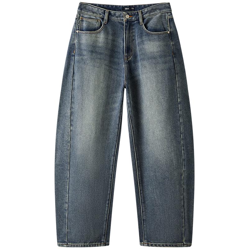 Semir Men's Wang Anyu Style Retro Curved Denim Jeans