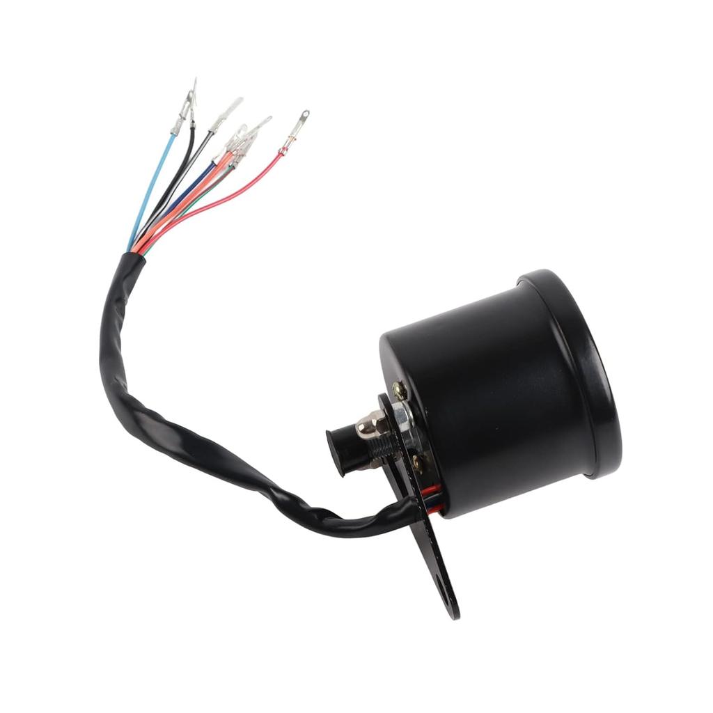12V Universal LED Backlight Motorcycle Odometer Speedometer Gauge K/MH Single Indicator (Black)