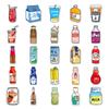 50 Hand-Drawn Cartoon Drink Bottle Stickers: Non-Infringing Epoxy Stationery for Planners