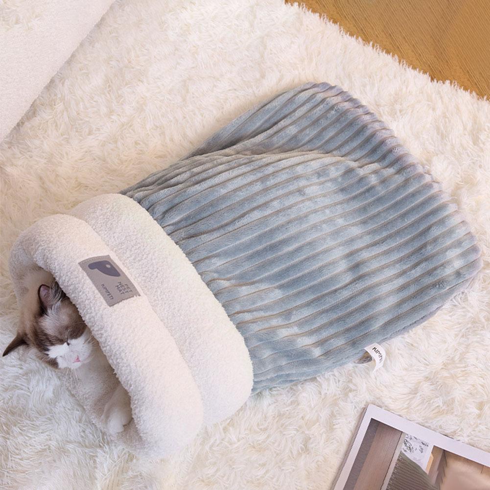 Comfortable Cat Sleeping Bag Soft Cat Bed Warm Closed Cat Bed Funny Tunnel Pet Nest Lovely Nest for Cats 5-8kg Pet Supplies