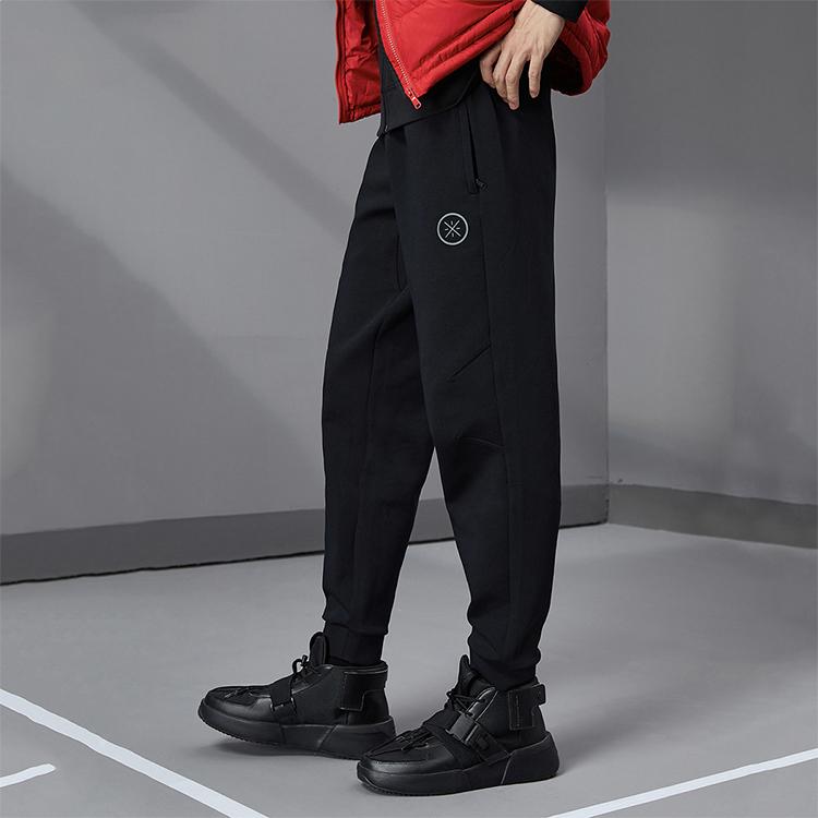 Li Ning Wade Series Casual Sports Knit Pants Men Pants Standard-Black AKLQ709-1
