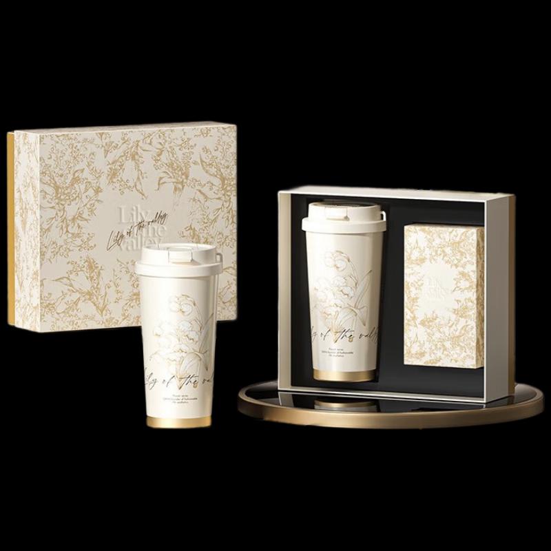 GeLi Lily of the Valley Thermos Cup Set with Scarf