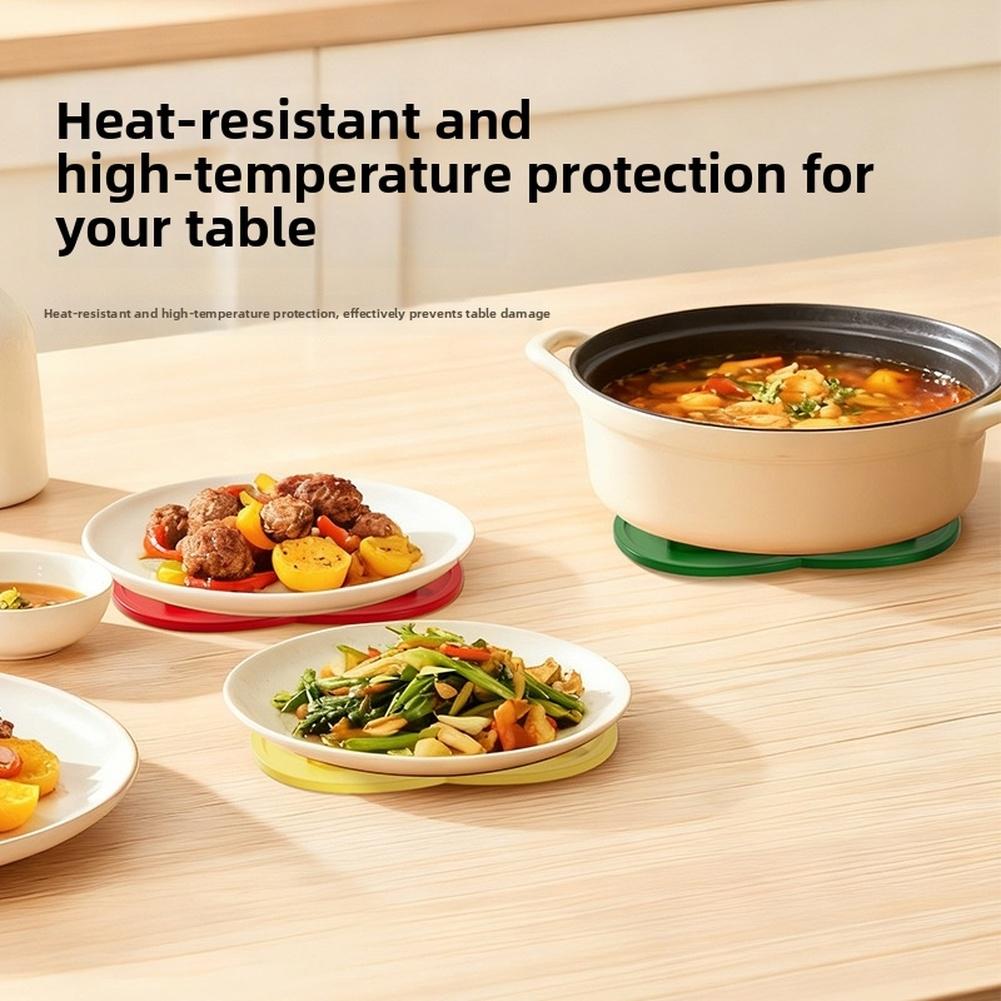 For Countertops Heatproof Coaster Pot Lid Mat For Kitchen Cream Yellow Soft Silicone Material Prevents Scratches