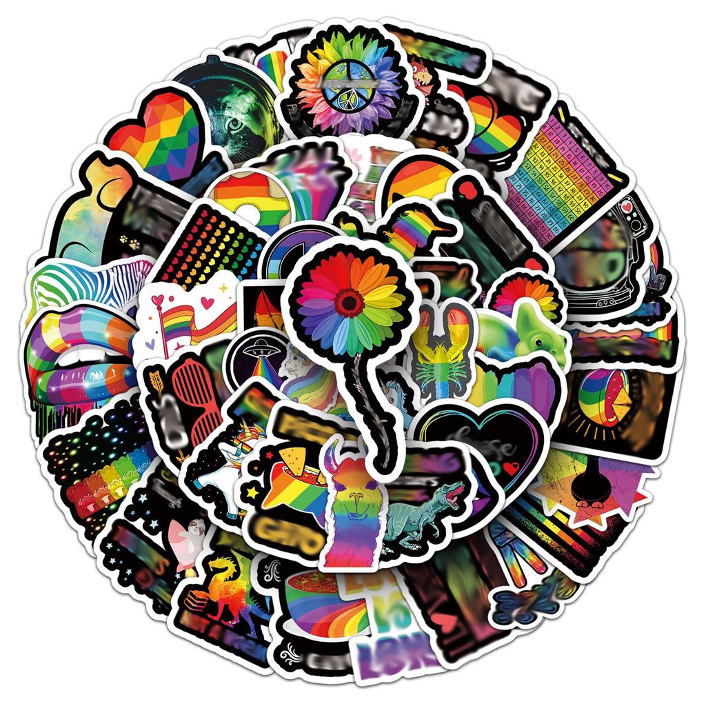 52-Piece Colorful Graffiti Stickers for Guitar, Fridge, Water Cup, and Headphones