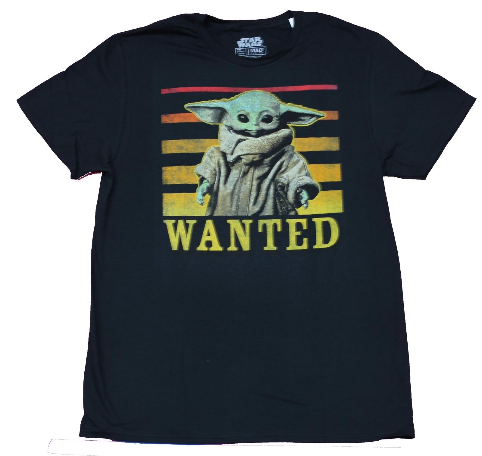 Star Wars The Mandalorian Adult New T-Shirt - Grogu Wanted On Colored Lines XXXXL