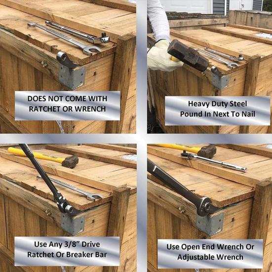 1/2Pcs Crowbar Adapter Head Heavy-Duty Lifting Tool Hardened Open-end Wrench Heavy-Duty Crowbar