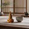 3D Printed Buddha Hand And Lotus Flower Ornament, Lotus Base Buddha Hand Statue, Chinese Style Zen Decoration for Home Office Tea Room Decor
