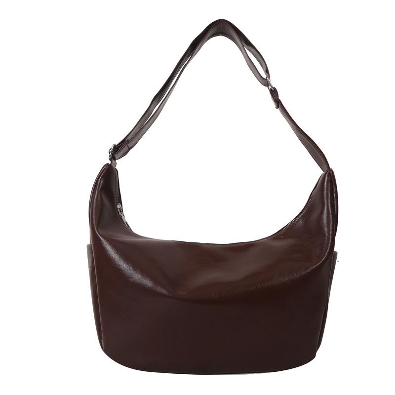 Korean Style Large Capacity Retro Dumpling Crossbody Bag - Trendy Single Shoulder Design