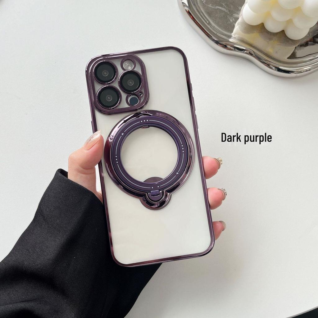Magnetic Bracket for Apple 15 Mobile Phone Case Lens Film iPhone 13/14 ProMax Soft Shell Tide, Transparent Design