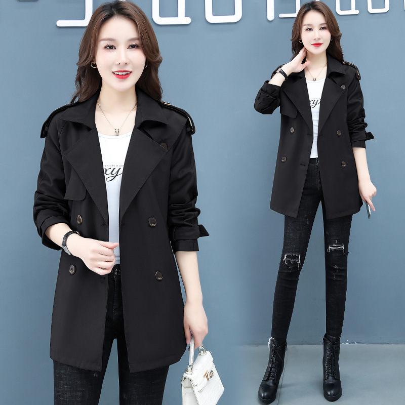 New Spring Autumn Trench Coat Women's Clothes Fashion Slim Long-sleeved Windbreaker Female Casual Outwear
