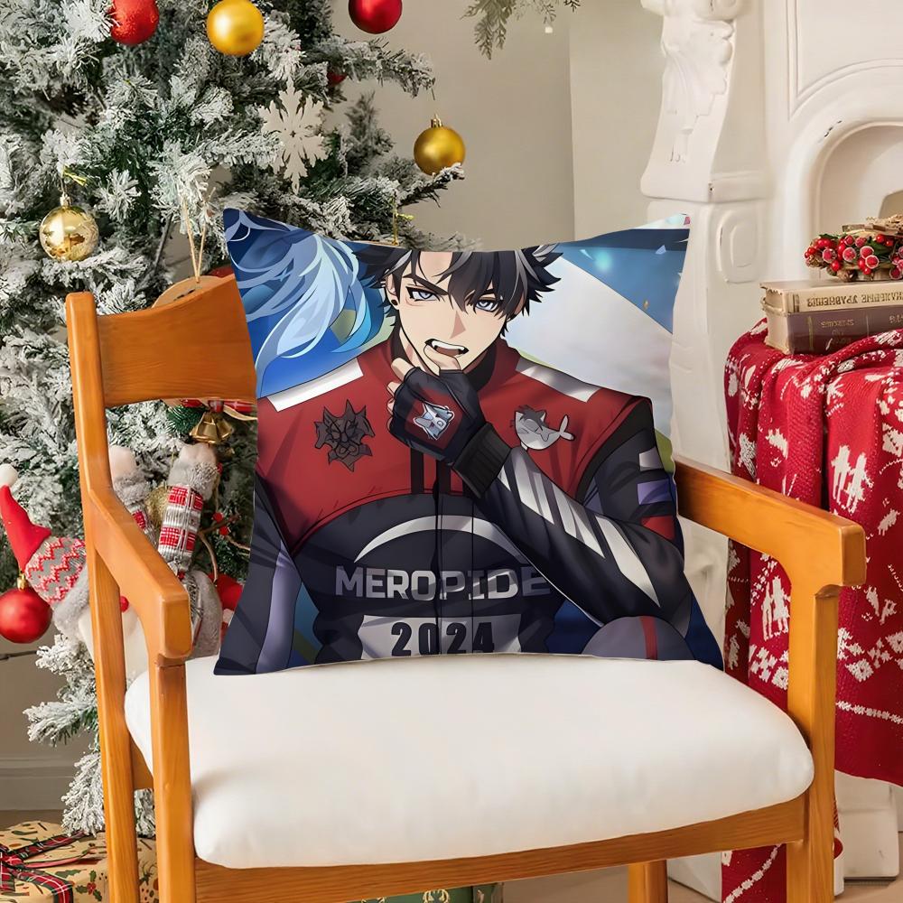 Wriothesley GGenshin Impact Cool Man Pillow Case Silky Short Plush With Invisible Zipper Dustproof Sofa Cushion Cover
