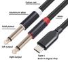 USB C to 6.35mm TRS Cable Type C to Double 6.35mm Cord Widely Compatibility