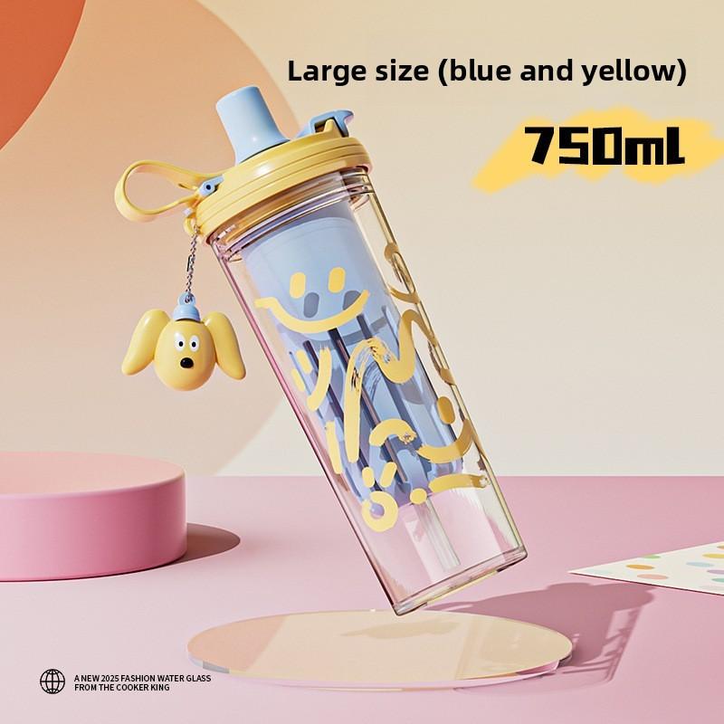Pc Straw Water Bottle For Girls With Double Drink Design Perfect For Summer Use