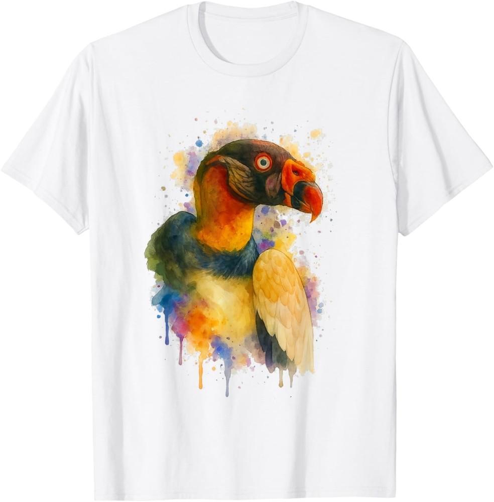 

King Vulture Artistic Watercolor Bird Lover T-Shirt 4XL