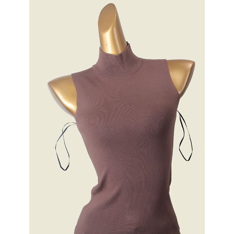 Russian Brand Normcore Half-High Collar Inner Match Silm Sleeveless Bottoming Shirt Export Elegant Chest-Flattering Knitting Vest