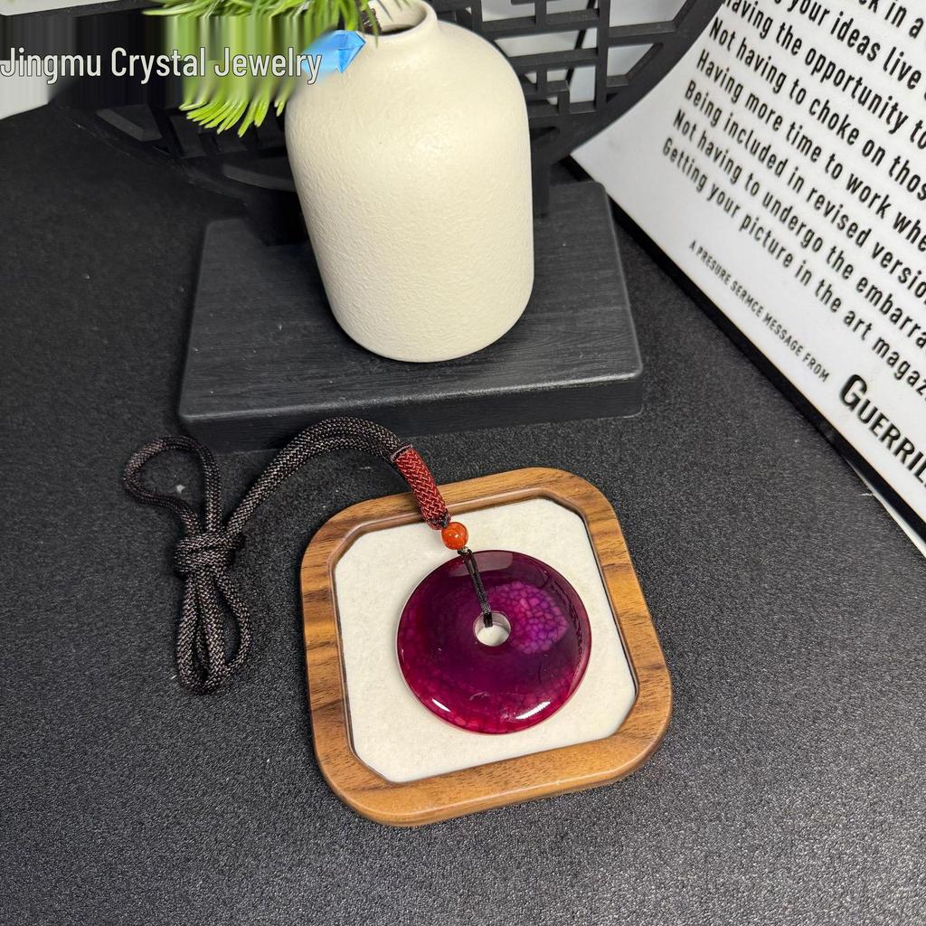 Luxury Dragon Scale Agate Peace Buckle Pendant