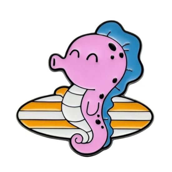 Sea Animal Brooch, Cute Marine Creature Brooch, Creative Metal Badge, Cartoon Ocean Animal Styling Hard Enamel Pins for Schoolbag Backpack Hat D